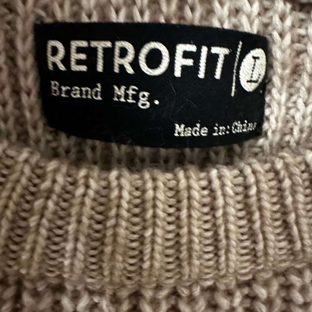 Tan Crewneck Knit Sweater